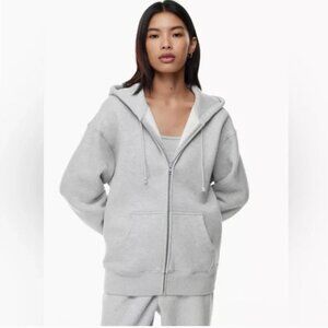TNA Aritzia Full Zip Hoodie Light Heather Gray 1 S